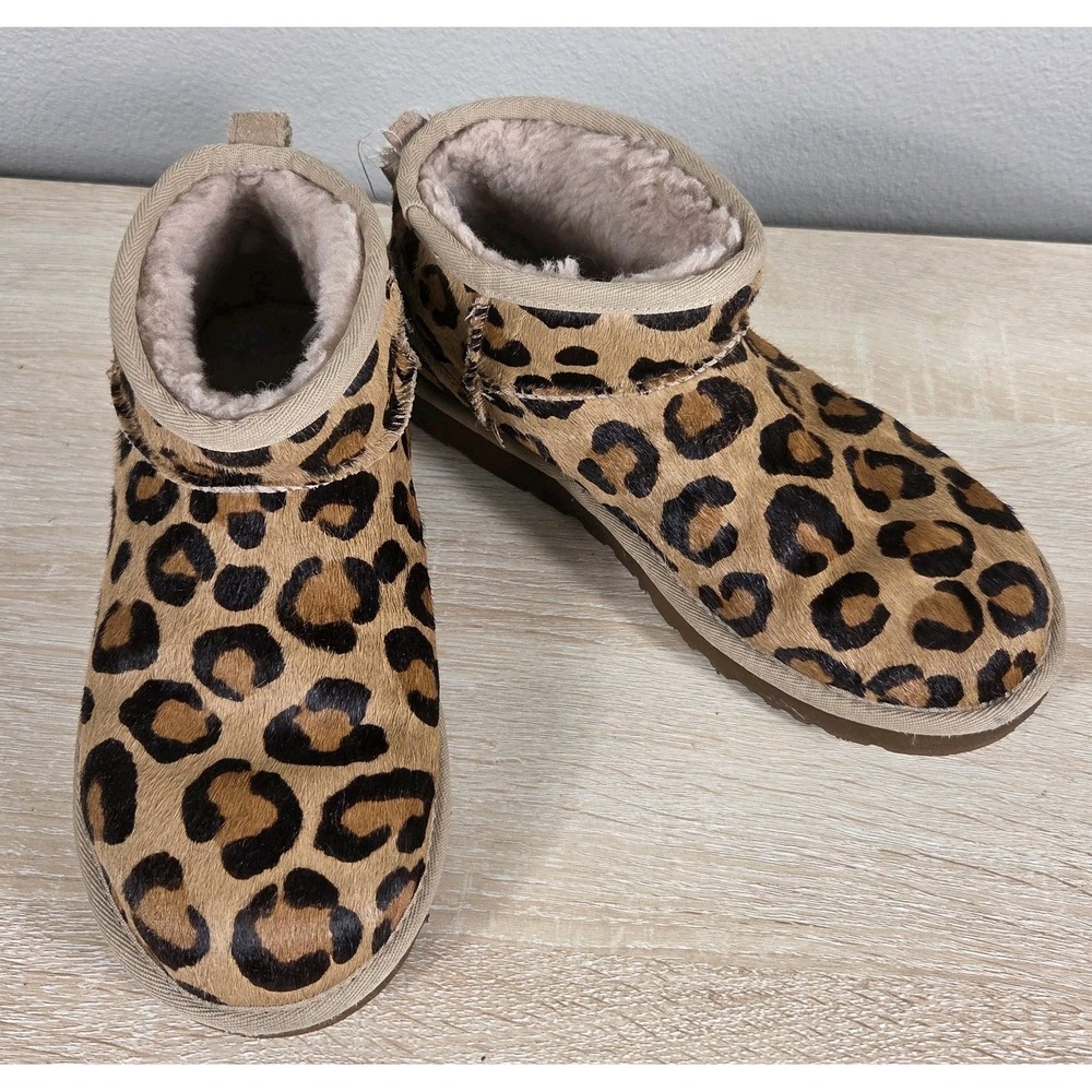 UGG Women's Classic Ultra Mini Spotty Natural Leopard Print Boots